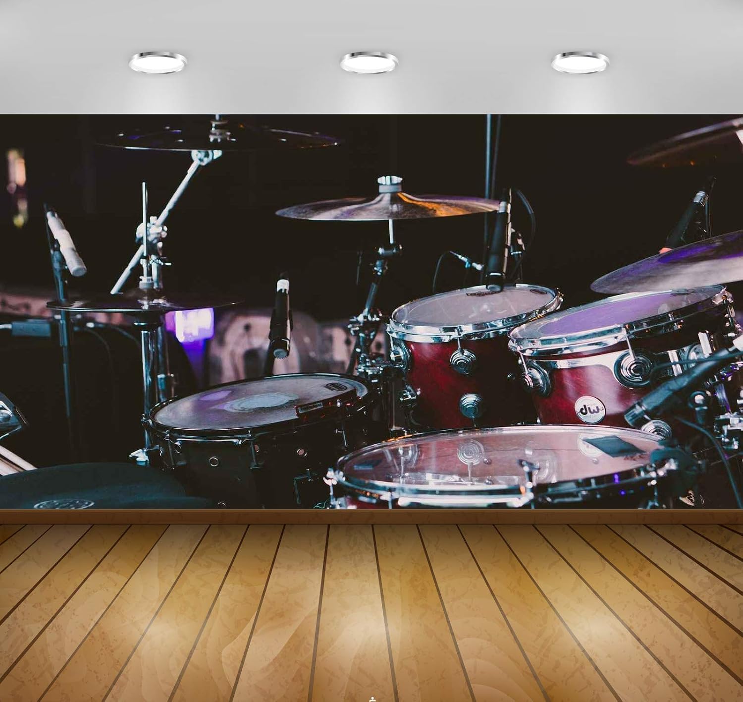 Avikalp Awi4697 Drum Set Music Instrument Song Full HD 3D Wallpapers- (12 10 Ft)