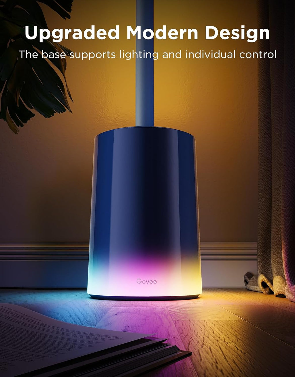 Govee Floor Lamp 2, RGBIC, Warm Cool White LED, Compatible with SmartThings, Matter, Alexa, 1725lm, Music Sync, Scene Modes, Smart Floor Lamp for Living Room, Bedroom, Blue(1 Pack)