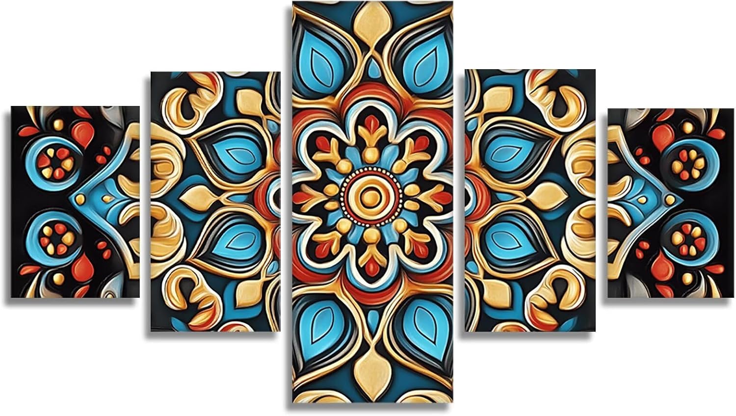 Bohemia Diamond Art 5 Piece Diamond Painting Flower 5D DIY Full Square Drill Dimond Art Paintings Rhinestones Crafts for Adults Gem Painting for Home Decor Large Artwork for Wall 44 x 90 Inch,Model228