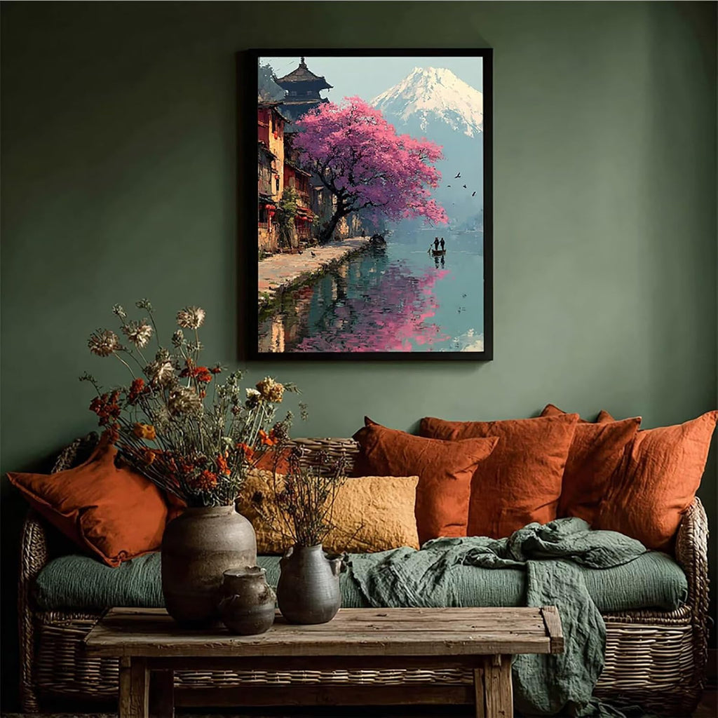 Mount Fuji Diamond Art Kits for Adults, Tree 5D Diamond Painting, Full Drill Dimond Art Paintings for Beginners, DIY Pictures Gem Crafts for Adults, Hobbies for Women, Fall Decor, Gifts 40x54in 0-9930
