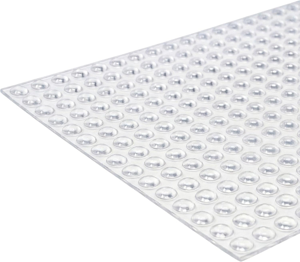 Bumper Specialties Self Adhesive Bumper Feet 0.312' x 0.085' (7.9mm x 2.2mm) Clear Hemispherical Soft Polyurethane Pads for Cabinet Door Sound Dampening, 5,400 Pieces per Box, BS27SD