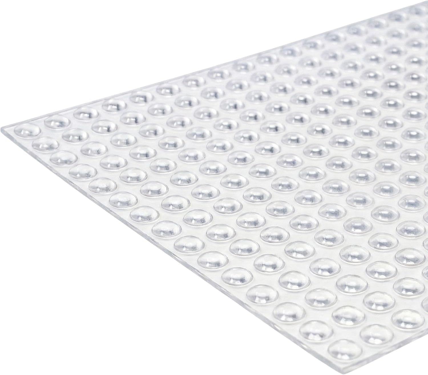 Bumper Specialties Self Adhesive Bumper Feet 0.312' x 0.085' (7.9mm x 2.2mm) Clear Hemispherical Soft Polyurethane Pads for Cabinet Door Sound Dampening, 5,400 Pieces per Box, BS27SD
