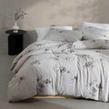 Calvin Klein - King Duvet Cover Set, Soft 100% Cotton Gauze Mélange Bedding, Tailored Knife-Edge Finish, 3 Piece Bed Set with Matching Pillowcases (Aquarelle Floral Grey)