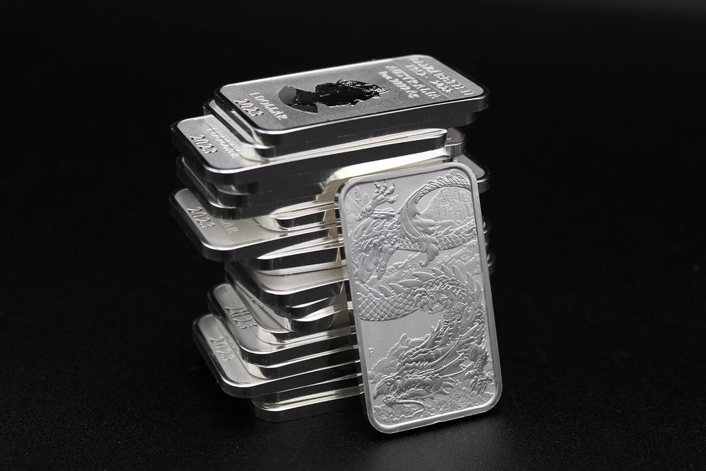 2018 - Present (Random Year) P 1 oz Silver Bar Australia Perth Mint Dragon Series Rectangular Coin Brilliant Uncirculated with Certificate of Authenticity $1 Seller BU