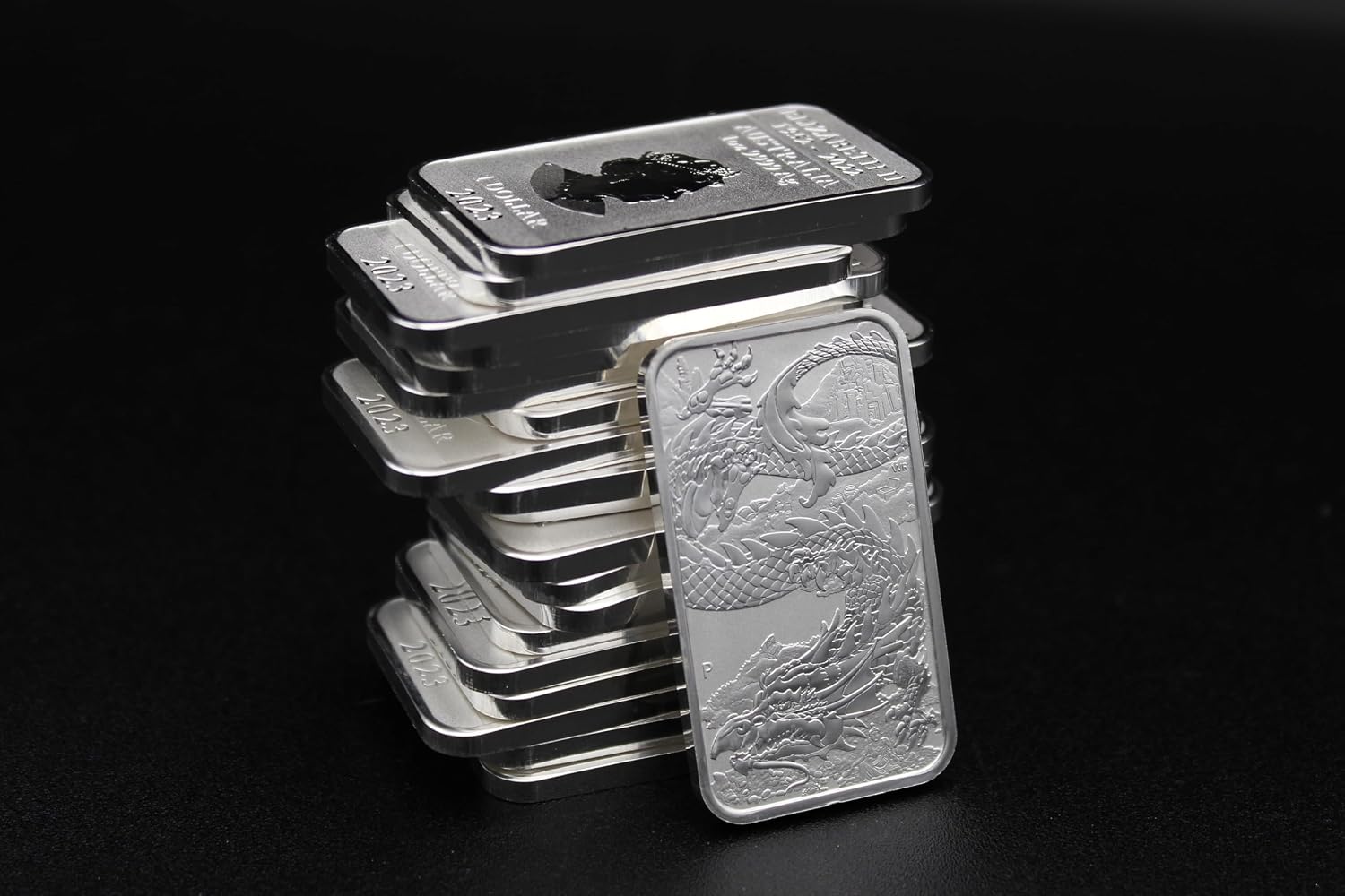 2018 - Present (Random Year) P 1 oz Silver Bar Australia Perth Mint Dragon Series Rectangular Coin Brilliant Uncirculated with Certificate of Authenticity $1 Seller BU