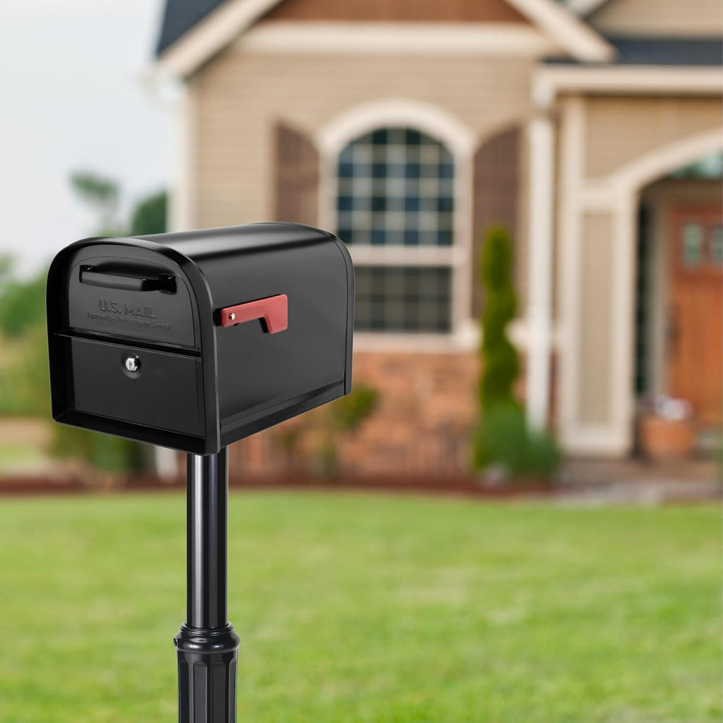 ARCHITECTURAL MAILBOXES 7507B Basic Post with Decorative Cover Black