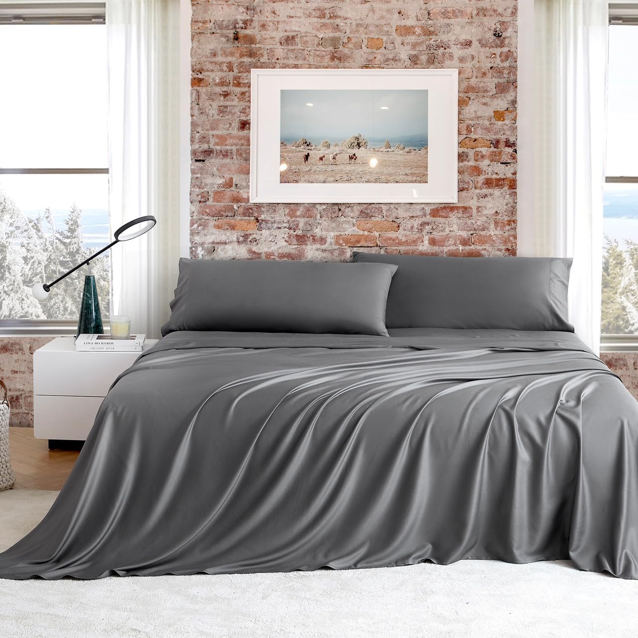Byourbed Snorze® Cloud Sheet Set - Coma Inducer® Ultra Cozy - Queen in Charcoal