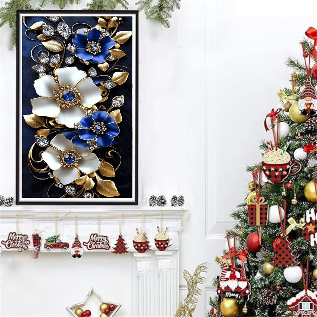 Diamond Art Kits for Adults Flower Diamond Painting Kits, 5D DIY Round Full Drill Dimond Art Paintings Rhinestones Crafts for Adults for Gift Home Wall Decor, Large Size 36 x 72 Inch, Model819