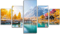 Landscape Diamond Art 5 Piece Diamond Painting Forest 5D DIY Full Round Drill Dimond Art Paintings Crystal Crafts for Adults Gem Painting for Home Decor, Large Artwork for Wall 40 x 80 Inch, Model189