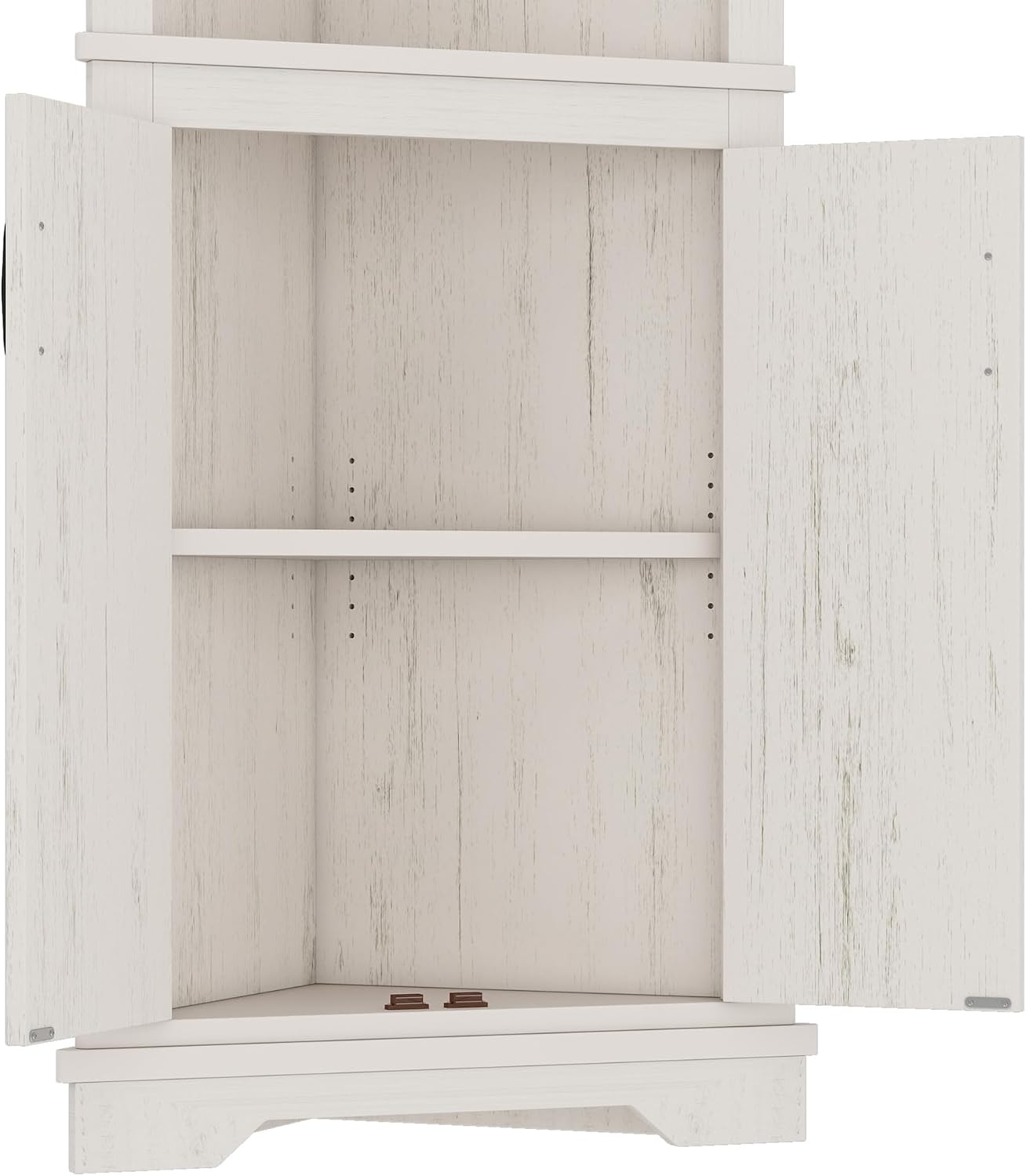 Bellemave Triangle Corner Storage Cabinet, 69.4'' H Tall Bathroom/Kitchen Cabinet with Doors & Shelves, Space-Saving Furniture for Small Spaces (Beige)