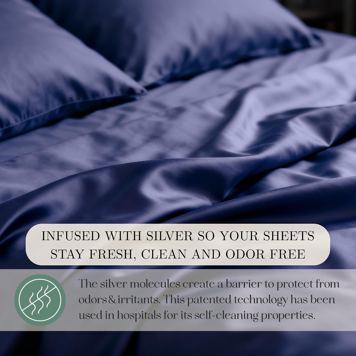 CASILVA Eucalyptus Sheets - Infused with Silver for Anti-Odor, Softer Than Silk Fibers, More Cooling Than Cotton - Perfect for Hot Sleepers & Sensitive Skin - 100% Tencel Lyocell - Queen Sheet Set