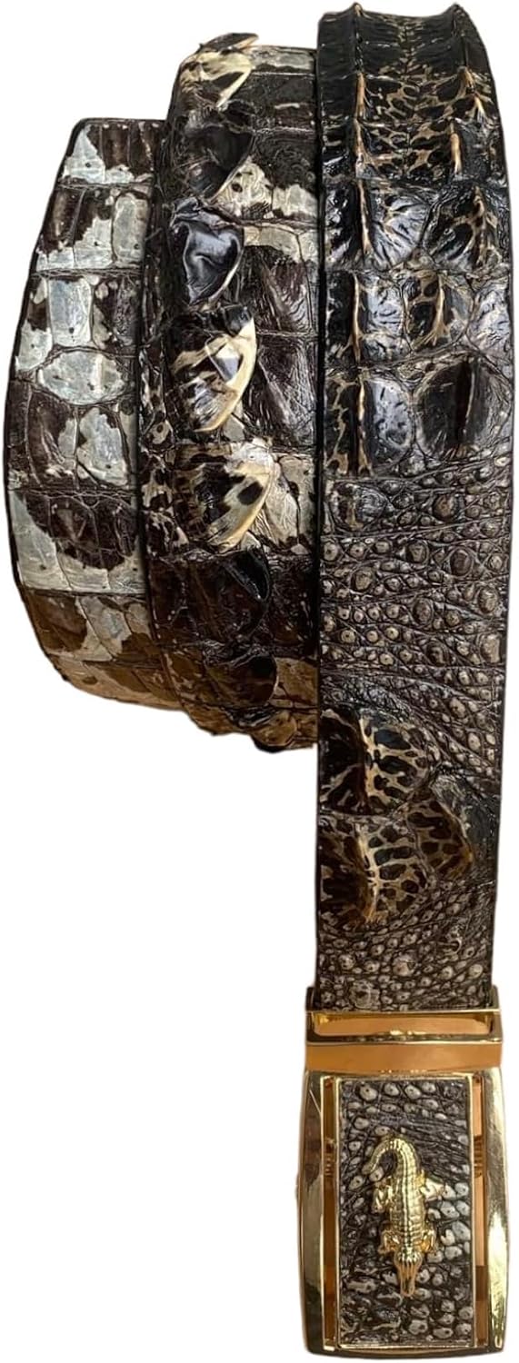 Genuine Alligator Leather Belts Buckle for Men, Crocodile Skin Belt for Mens