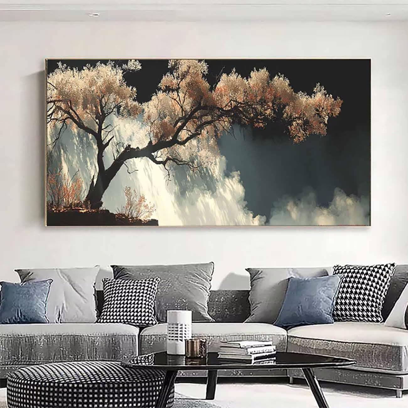 Landscape Dimond Painting Kit, Tree Diamond Art Kits for Adults, 5D Square Full Dirll Crystal Dots Gem Art Paintings Embroidery Crafts Picture Beginners, Room Decor, Gifts for Women 40x80in tb3-7h