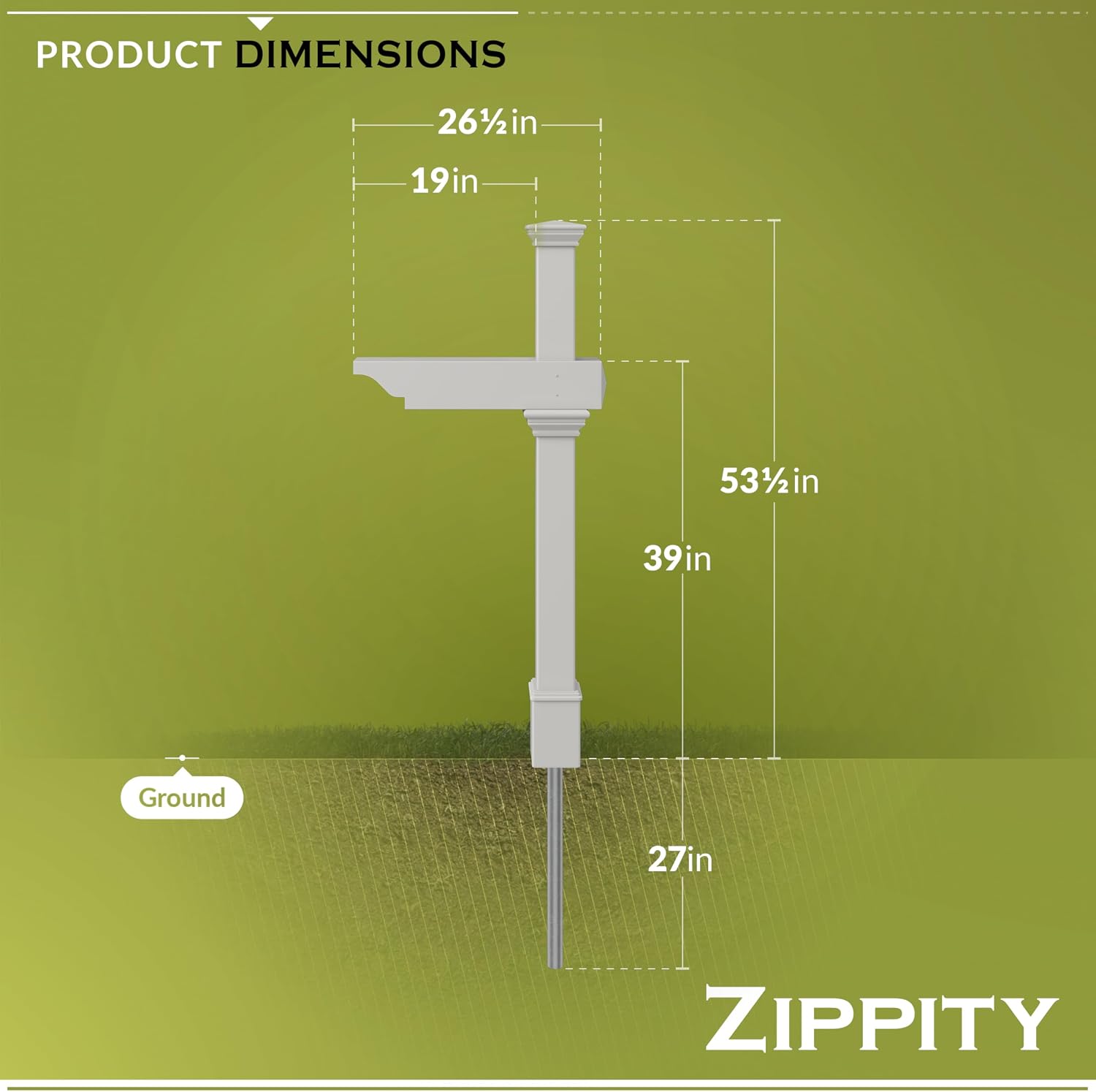 Zippity Outdoor Products ZP19013 Classica Mailbox Post, White