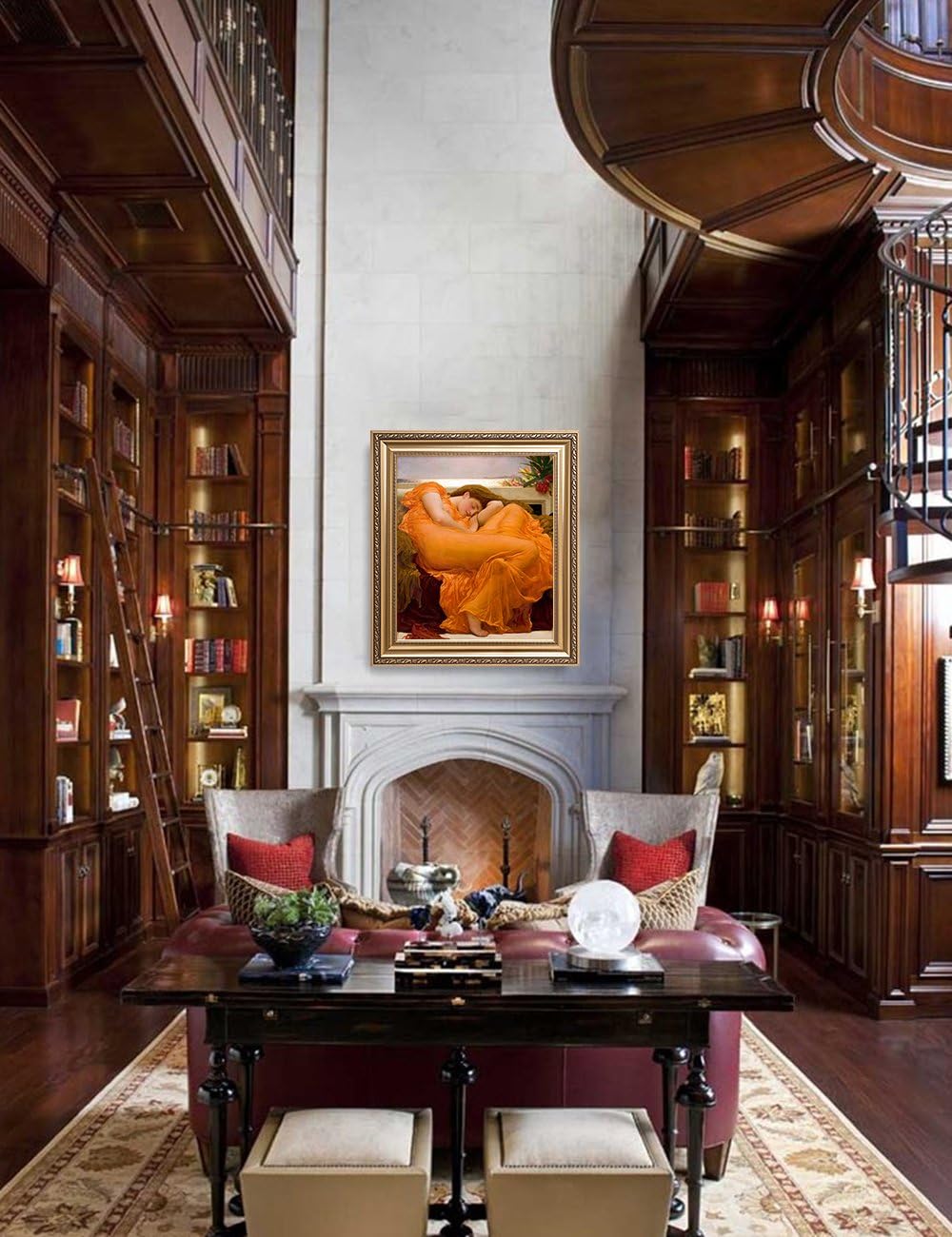 DECORARTS - Flaming June, Frederic Leighton Classic Art. Giclee Prints Framed Art for Wall Decor. Framed size: 26x30