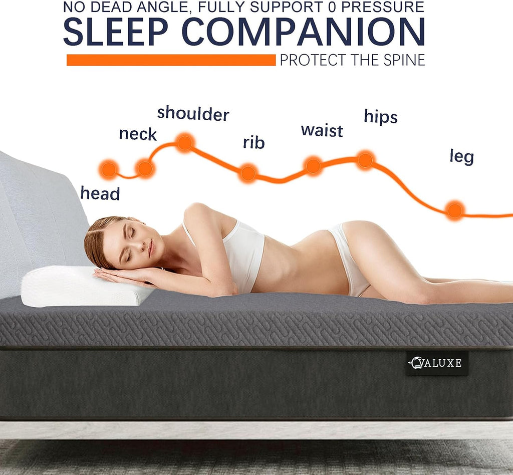 VALUXE 3 Inch Gel Memory Foam Mattress Topper King Size High Density Cooling Pad Pressure Relief Bed Topper Grey (with Removable & Washable Bamboo Cover)