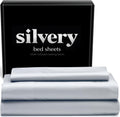 Silvery Silver Infused Bed Sheets Set - Award-Winning Self-Cooling Fabric with Self-Cleaning Silvery Technology™ That Stays Fresh 3X Longer for Hygienic Sleep (Gray, Twin)