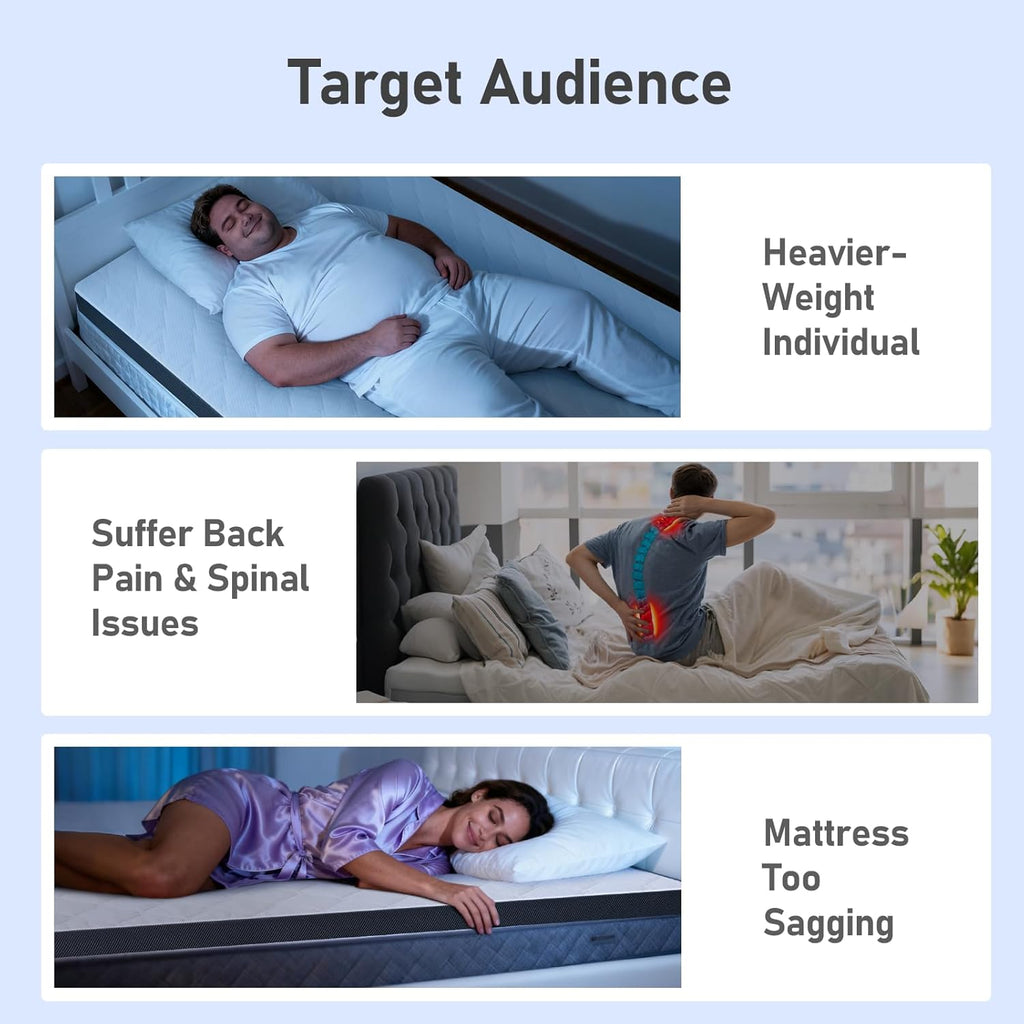 Extra Firm King Mattress Topper: 3 Inch Super Support Mattress Pad, High Density Foam for Back Pain, Breathable Washable Cover with Anti-Slip Straps, No Smell, CertiPUR-US Oeko-Tex Certified 80x76