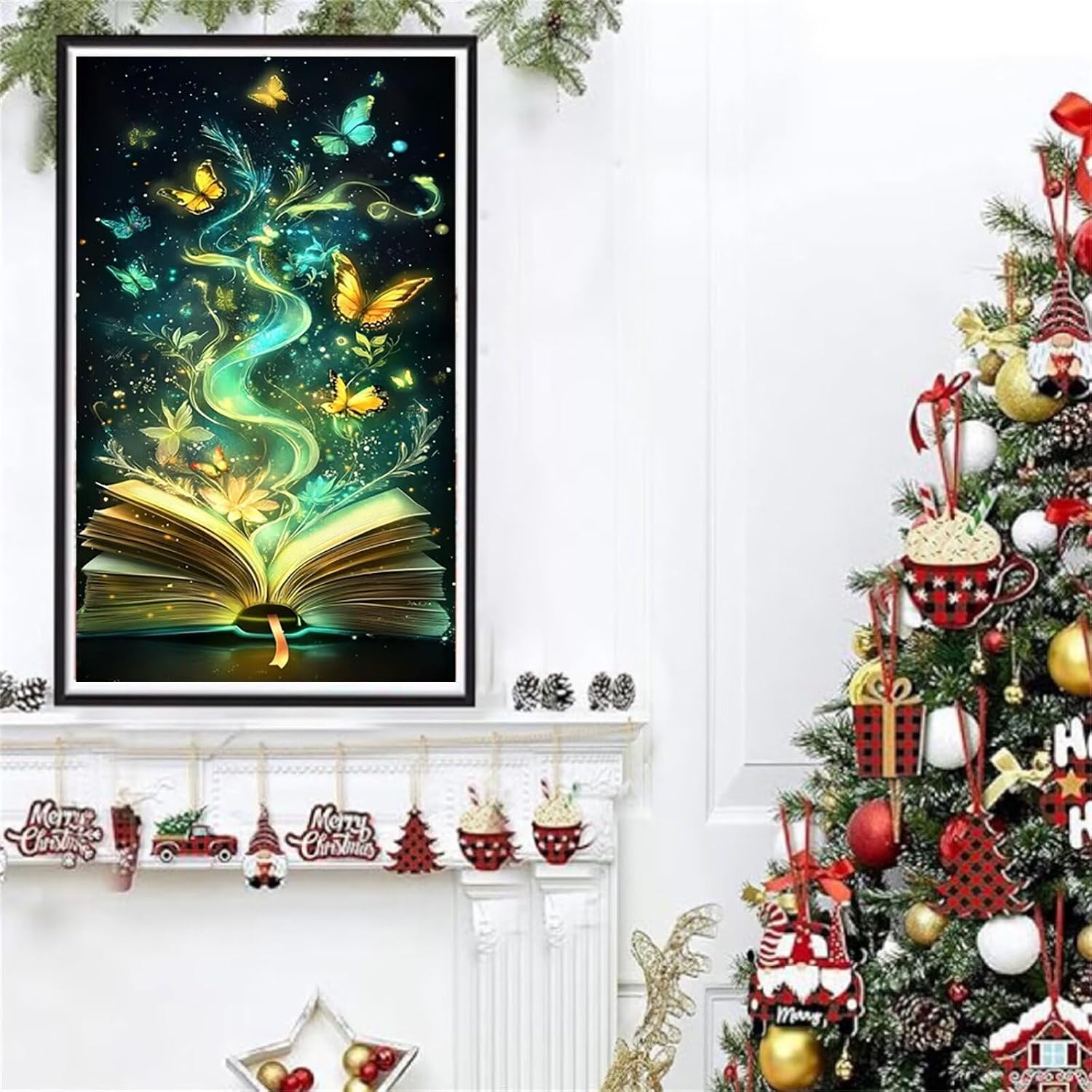 Diamond Art Kits for Adults Magic Book Diamond Painting Kits, 5D DIY Square Flowers Full Drill Dimond Art Paintings Crystal Crafts for Adults for Gift Home Wall Decor, Large Size 36 x 72 Inch,Model900