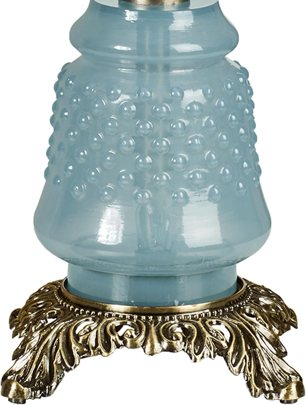 Touch of Class Mindy Hobnail Glass Table Lamp - Blue Shade - Handcrafted Globe - Blown by Hand - Hurricane Chimney Style - Victorian Lamps for Desk, Bedroom, Living Room - 20.5 Inches High
