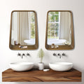 WallBeyond Wall Mirror with Shelf, Wood Frame Mirror for Wall Decorative Hanging Wall Mirror for Bathroom Bedroom Entryway Living Room, 24 × 18 Inch, 2 PCS