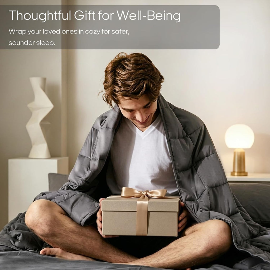 ZonLi Cooling Weighted Blanket for Hot Sleepers, 100% Bamboo Viscose, Natural, Breathable Weighted Blanket for Adults Queen Size 80'x87' 20lbs, Grey