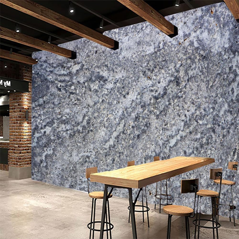 ELGADO Gray Rock 3D Wall Mural, Abstract Classic Removable Self-Adhesive Wallpaper Wall Decoration Murals, for Boys Girls Kids Room Living Room TV Sofa Backdrop Decor,48' W x36 H