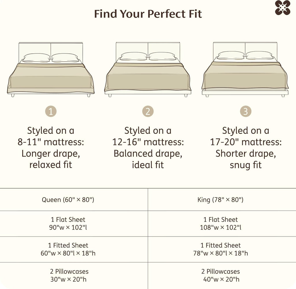 Bedsure Bamboo Viscose Cooling Sheets, Rayon Cotton Serene Blend, PureWoven, Breathable & Buttery Soft King Size Sheets Set, Deep Pocket Up to 18', Hotel Luxury Bedding for Hot Sleepers, White