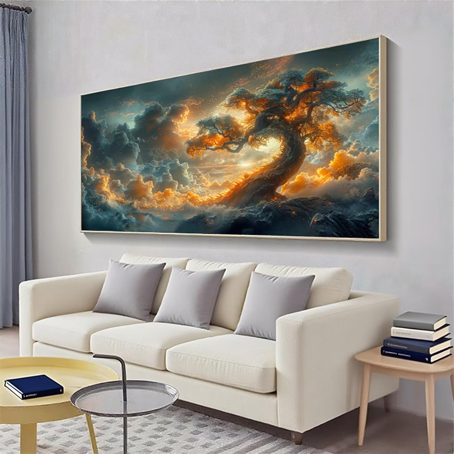 Diamond Painting Clouds Diamond Art Kits for Adults, Dimond Art Paintings Tree Paint by Numbers Kit for Beginner, DIY Full Drill Gem Arts and Crafts Painting, Home Wall Decor, Gifts 40x88 Inch R2-377