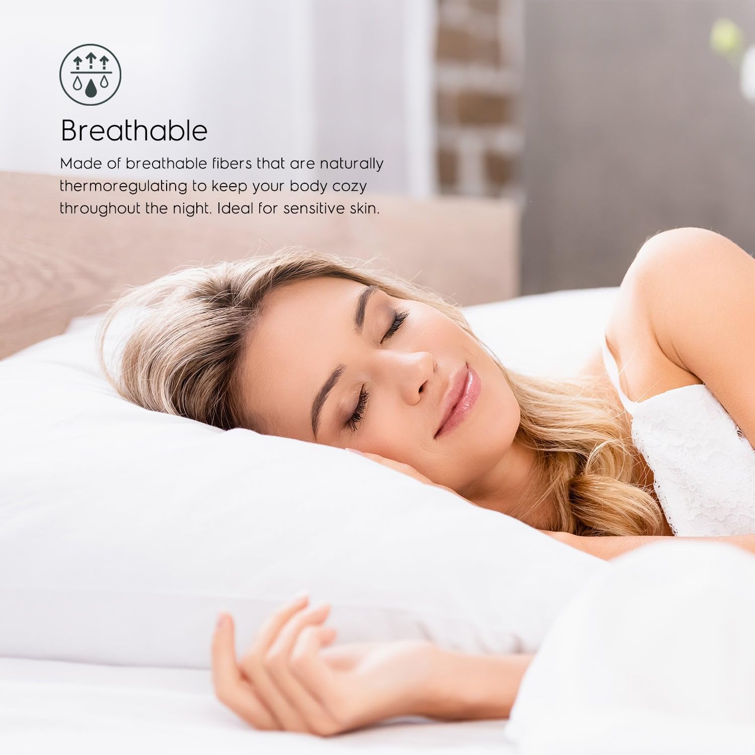 Bamboo Sheets Queen Size, 100% Pure Viscose derived from Bamboo Bed Sheet Set, Luxuriously Soft, Silky, Cooling Sheets, Double Stitched, Lifetime Promise by Tafts (Cool White)