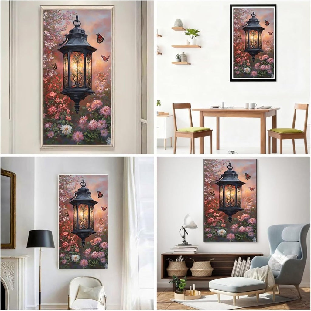 Diamond Art Kits for Adults Butterfly Diamond Painting Kits, 5D DIY Round Oil Lamp Full Drill Dimond Art Paintings Crystal Crafts for Adults for Gift Home Wall Decor, Large Size 36 x 72 Inch, Model735