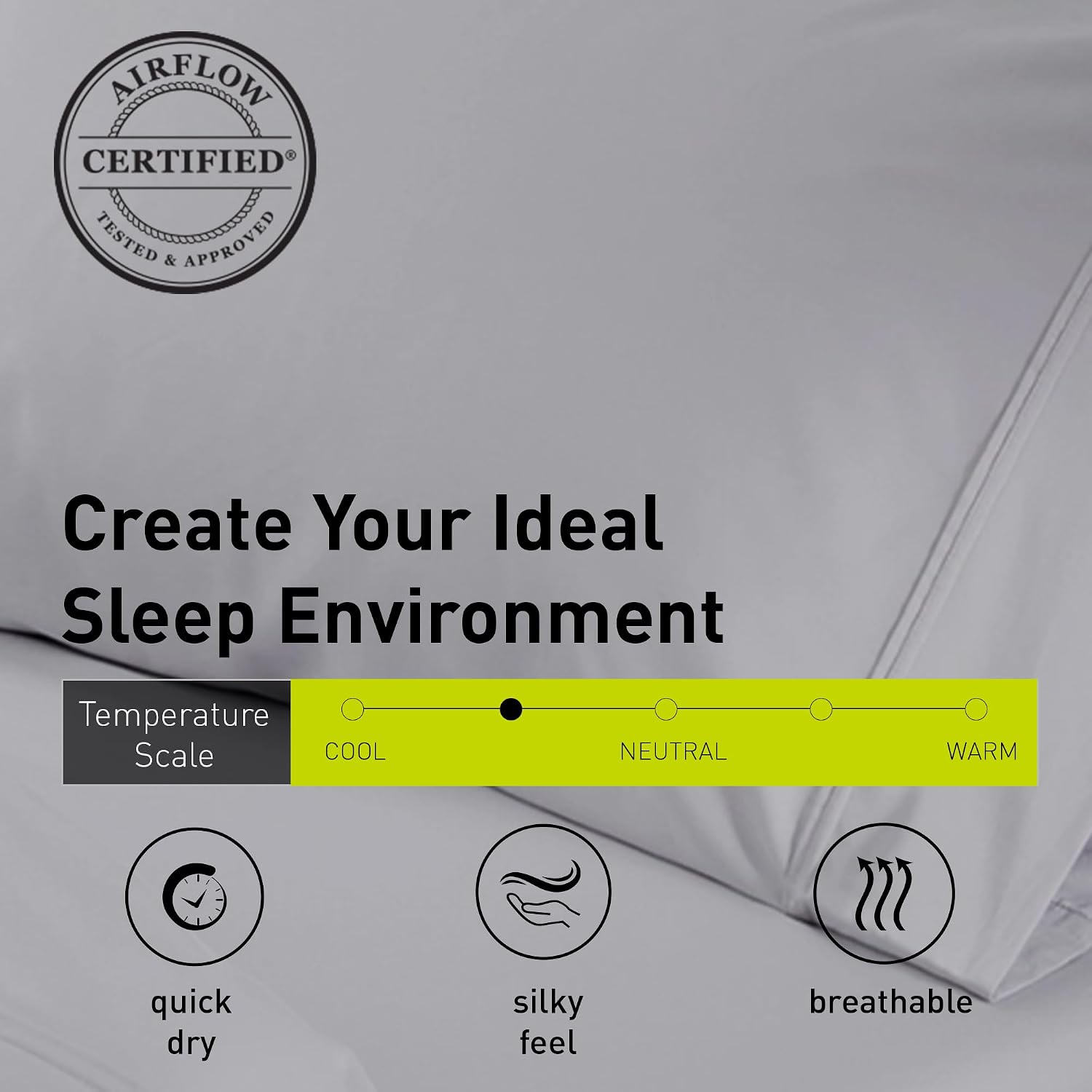 Bedgear Hyper-Cotton Bed Sheet Set – Breathable, Cooling, Quick-Drying, Soft Bedding – Fitted Sheet Flat Sheet Pillowcases – 60% Rayon from Bamboo, 40% Cotton Blend Bed Sheets, Twin XL, Light Grey