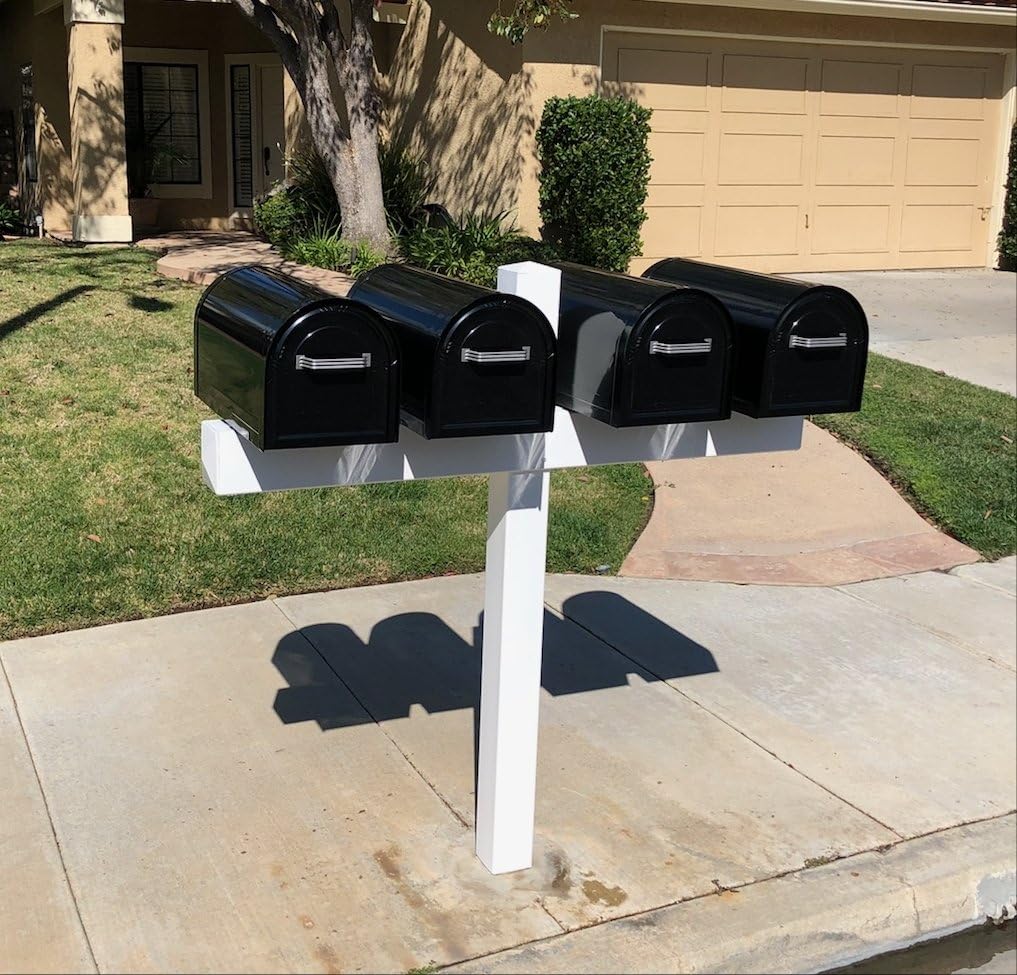 for 4 Mailboxes, 54-in x 54-in, Heavy Duty, White, Vinyl Sleeve (mailboxes not Included)