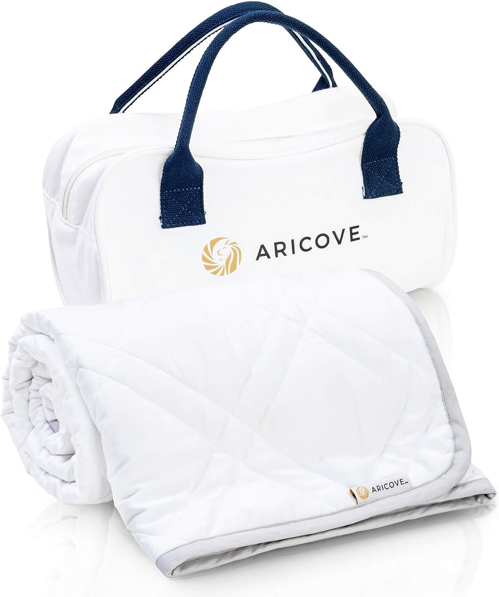 Aricove Weighted Blanket for Kids and Adults, 7 lbs, Small Weighted Blanket for Travel/Home, Soft Bamboo Viscose, 40x60 inches, Machine Washable, White