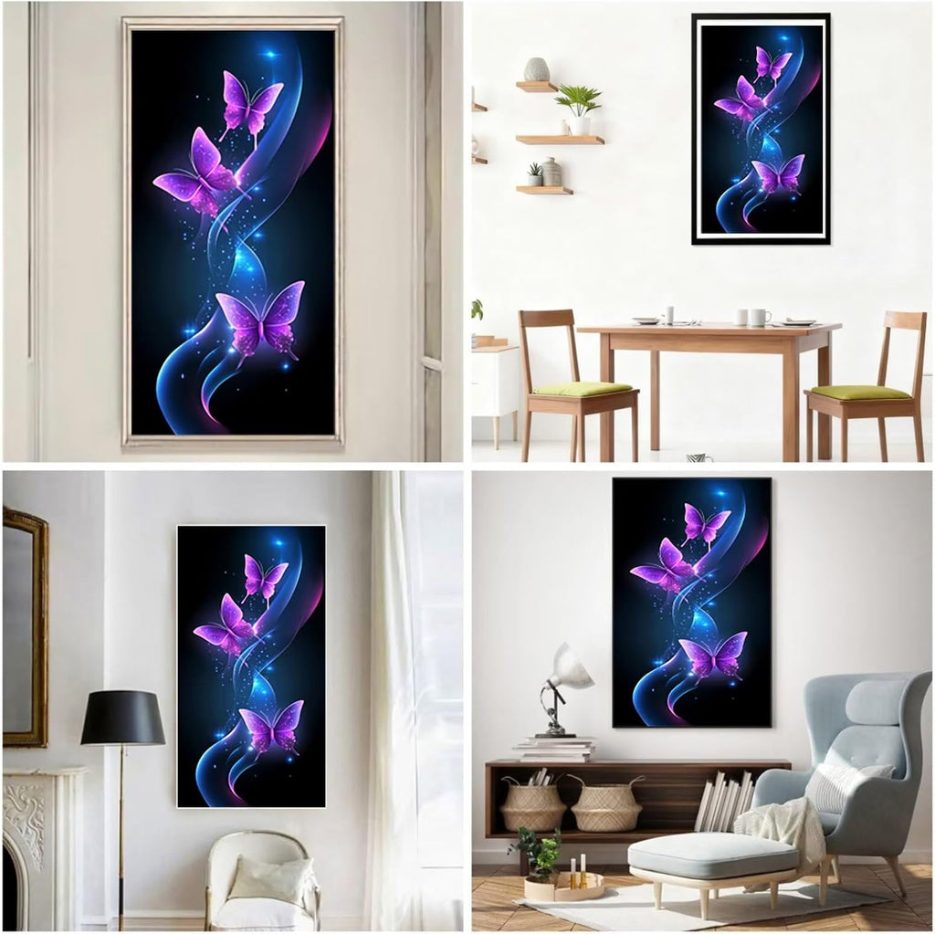 Diamond Art Kits for Adults Dream Diamond Painting Kits, 5D DIY Round Butterfly Full Drill Dimond Art Paintings Crystal Crafts for Adults for Gift Home Wall Decor, Large Size 36 x 72 Inch, Model963