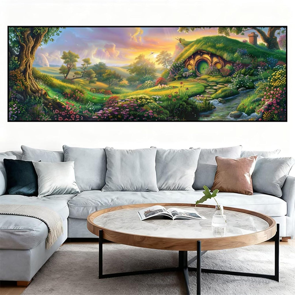 Large Diamond Art Kits for Adults, Diamond Painting Landscape Dimond Painting Plant Wall Art Mosaic Kits, DIY Crystal Arts & Crafts Canvas Paintings, Hobbies for Women, Room Decor 120 x 40inch Z4-42