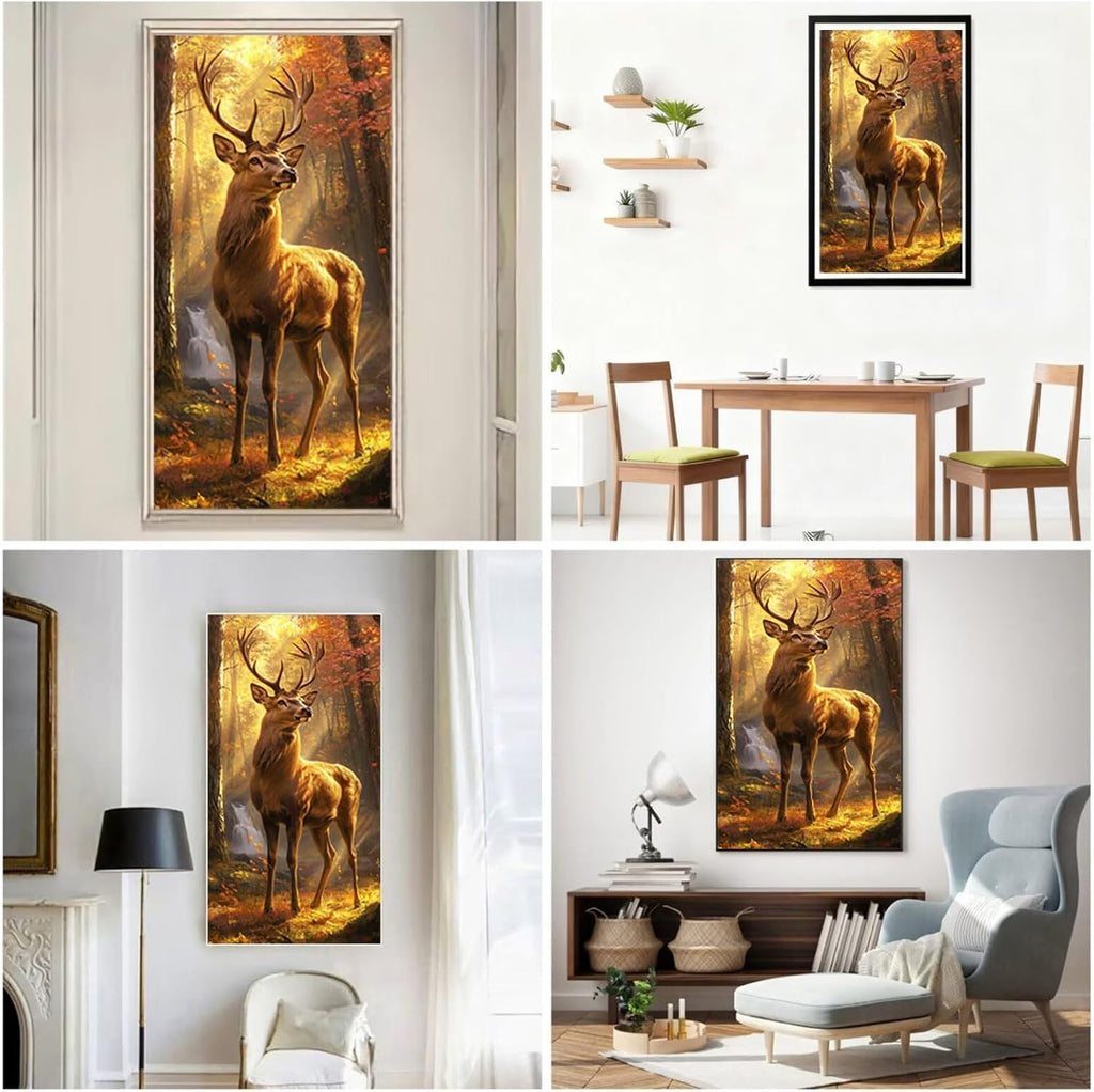 Diamond Art Kits for Adults Elk Diamond Painting Kits, 5D DIY Square Animal Full Drill Dimond Art Paintings Crystal Rhinestones Crafts for Adults for Home Wall Decor, Large Size 36 x 72 Inch, Model720