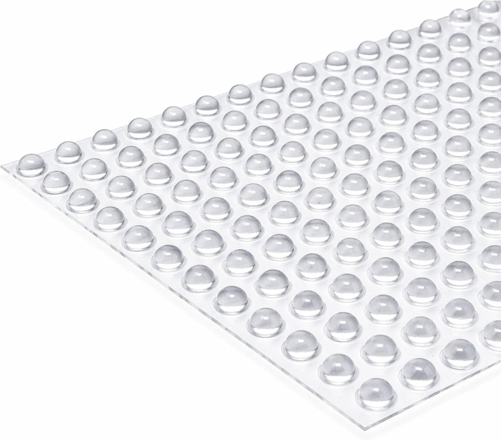 Bumper Specialties Self Adhesive Bumper Feet 0.375' x 0.211' (9.5mm x 5.4mm) Clear Hemispherical Soft Polyurethane Pads for Cabinet Door Sound Dampening, 6,000 Pieces per Box, BS22SD