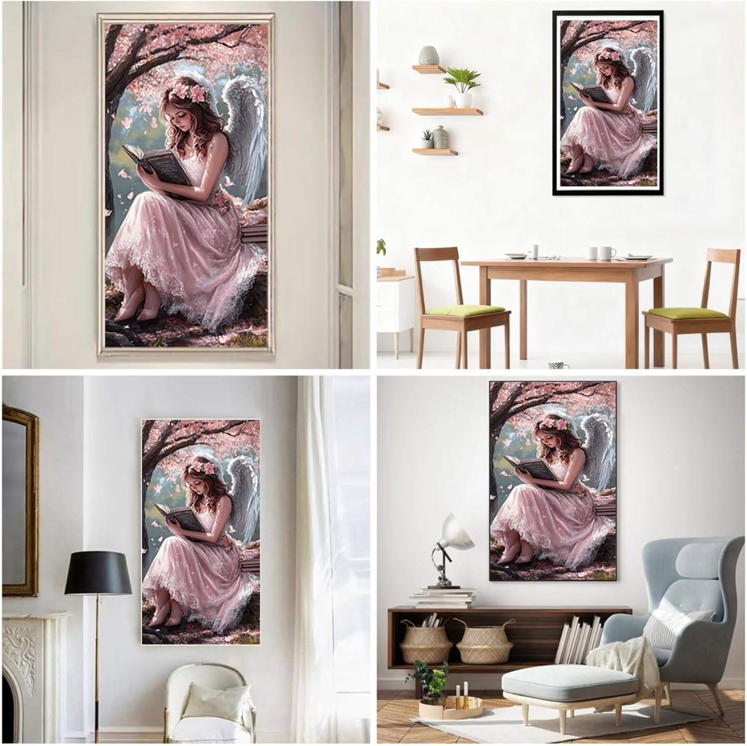 Diamond Art Kits for Adults Girl Diamond Painting Kits, 5D Square Wing Full Drill Dimond Art Paintings Crystal Rhinestones Crafts for Adults for Gift Home Wall Decor, Large Size 36 x 72 Inch, Model864