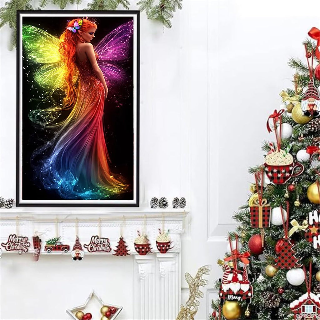 Diamond Art Kits for Adults Butterfly Diamond Painting Kits, 5D DIY Square Elves Full Drill Dimond Art Paintings Crystal Crafts for Adults for Gift Home Wall Decor, Large Size 36 x 72 Inch, Model690