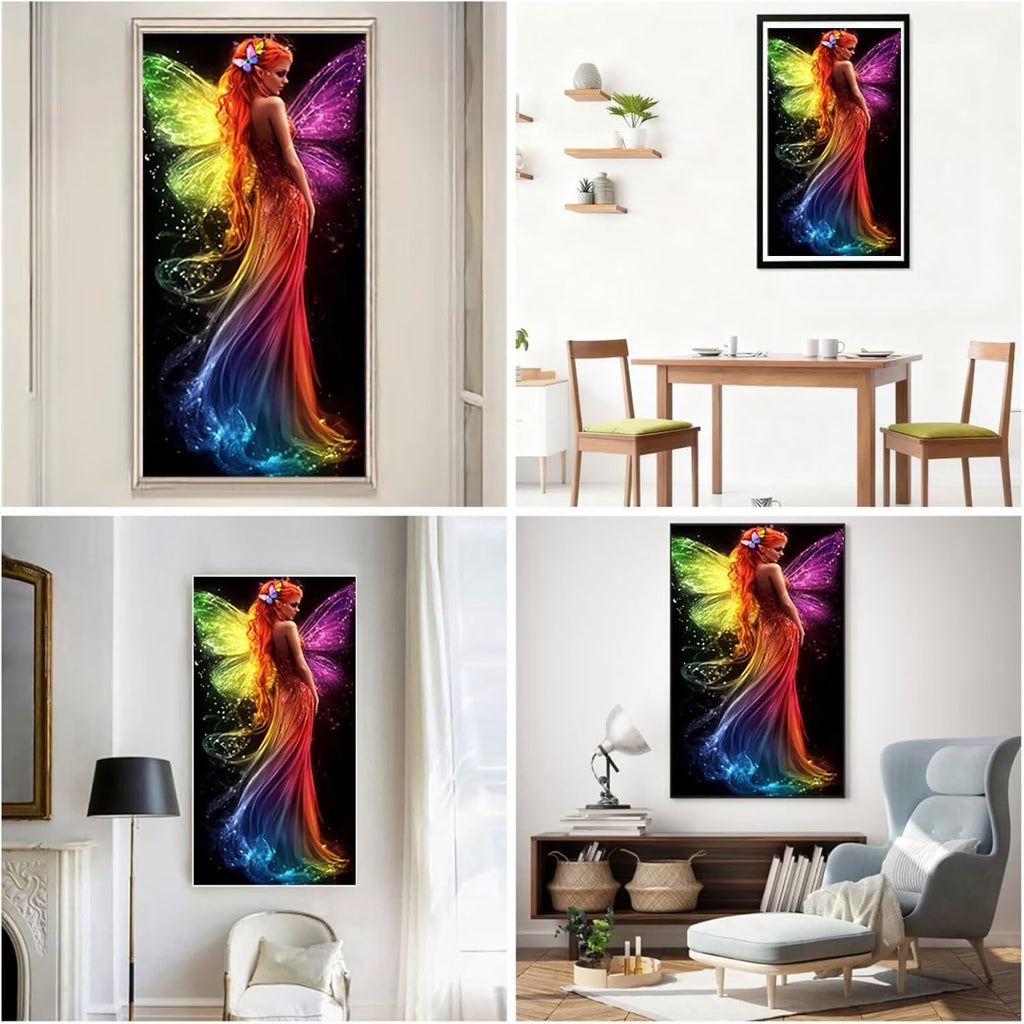 Diamond Art Kits for Adults Butterfly Diamond Painting Kits, 5D DIY Square Elves Full Drill Dimond Art Paintings Crystal Crafts for Adults for Gift Home Wall Decor, Large Size 40 x 80 Inch, Model690