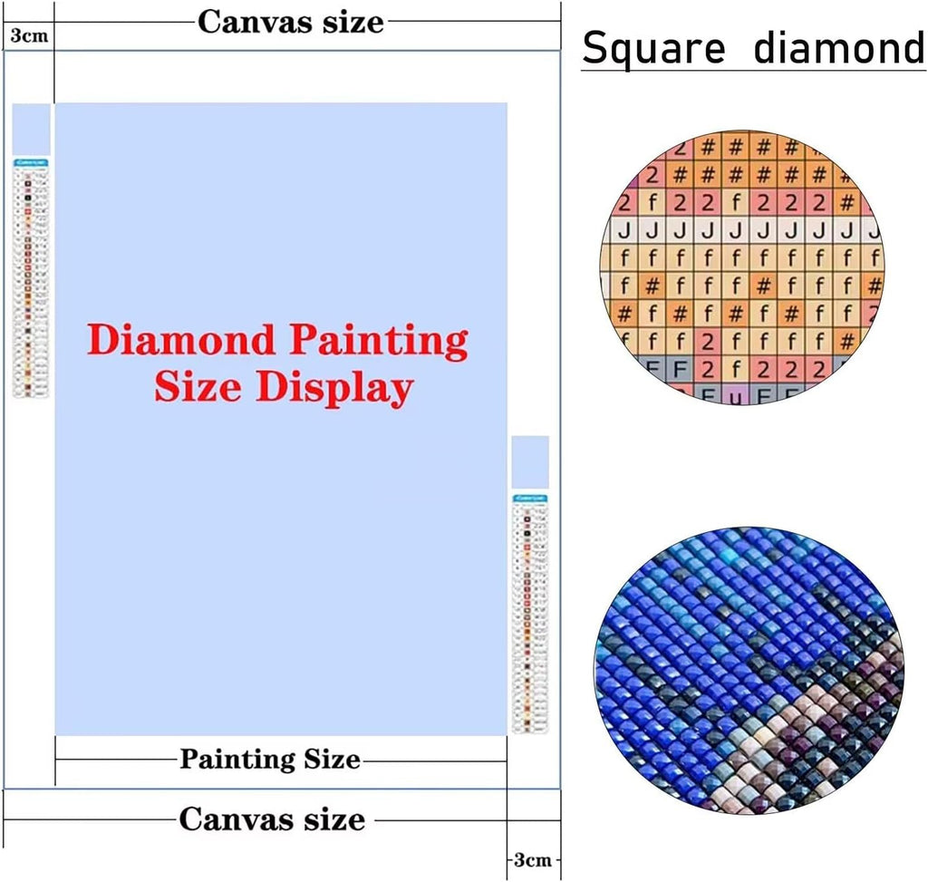 Diamond Art Starry Night, Large Diamond Painting Flower Easy Paint by Numbers Kit for Adults, Large 71x33 inch Full Drill Dimond Gem Art Hobbies for Women, Aesthetic Home Decor, Women Gifts Model-1002