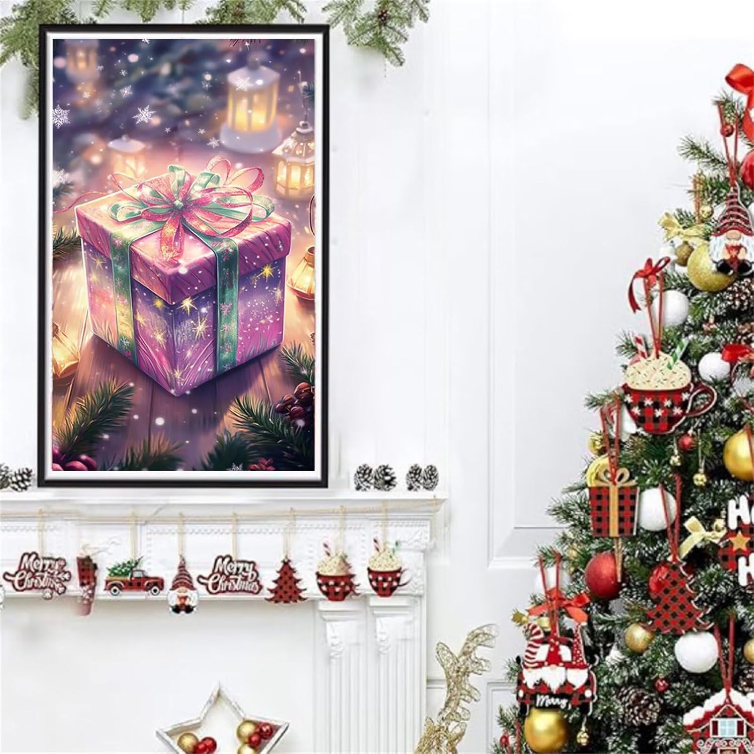 Diamond Art Kits for Adults Gift Diamond Painting Kits, 5D DIY Round Christmas Full Drill Dimond Art Paintings Rhinestones Crafts for Adults for Gift Home Wall Decor, Large Size 36 x 72 Inch, Model717