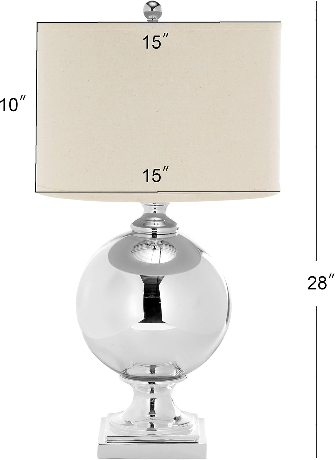 SAFAVIEH Lighting Collection Icott Modern Mercury Glass 28-inch Bedroom Living Room Home Office Desk Nightstand Table Lamp (LED Bulb Included)