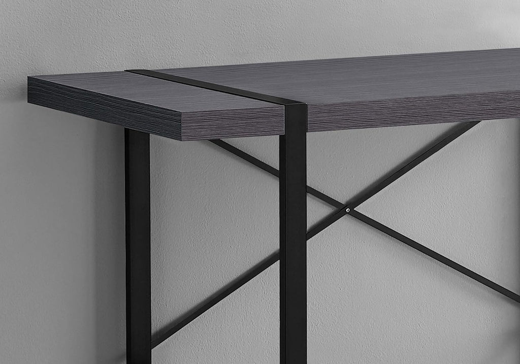 Monarch Specialties Laptop Table for Home & Office-Study Computer Desk-Contemporary Style-Metal Legs, 48' L, Gray