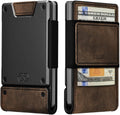 PROOF Wallet | Slim Minimalist Wallets for Men | Leather & Metal | RFID Wallet | Front/Back Pocket | Gift Box | Veteran Owned