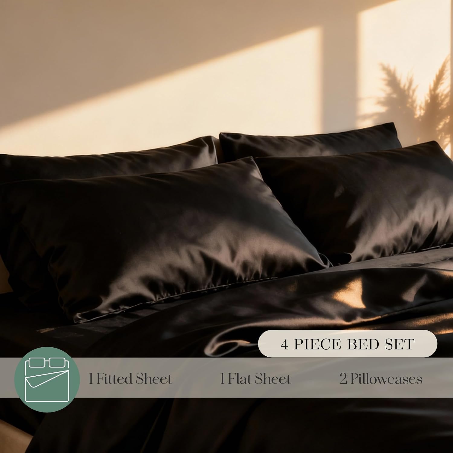 CASILVA Eucalyptus Sheets - Infused with Silver for Anti-Odor, Softer Than Silk Fibers, More Cooling Than Cotton - Perfect for Hot Sleepers & Sensitive Skin - 100% Tencel Lyocell - Queen Sheet Set