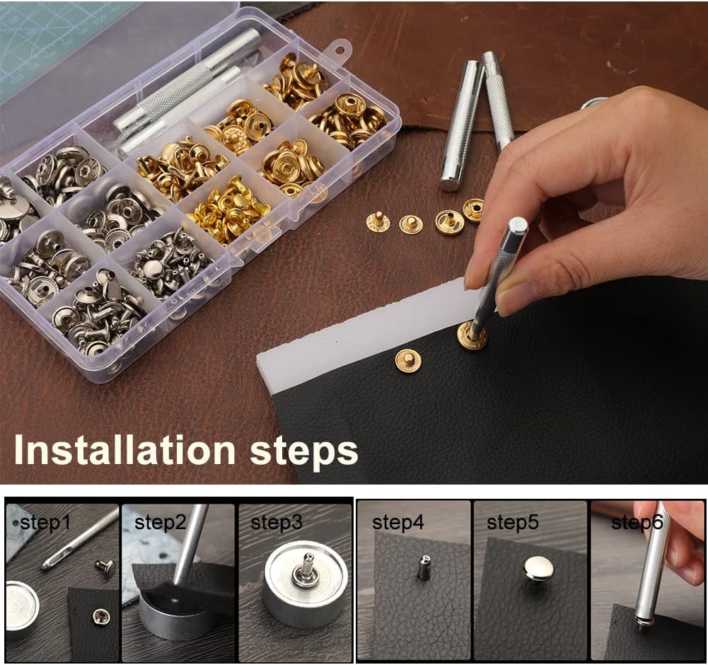 BUTUZE Leather Kit 440Pcs The Most Complete Leather Working Tool Set, Punch Cutter Tools, Letter and Number Stamp, Stamping Set, Apron, Tanned Instructions for Beginners, Professionals