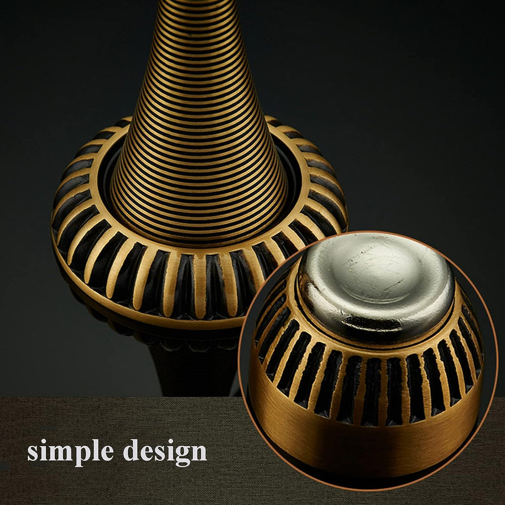 Magnetic Door Stop, Bronze Magnetic Door Stopper Holder, Modern Soft Catch Doorstop in Brushed Satin Nickel, Wall Or Floor Mount Door Stopper with Screws,e(D)