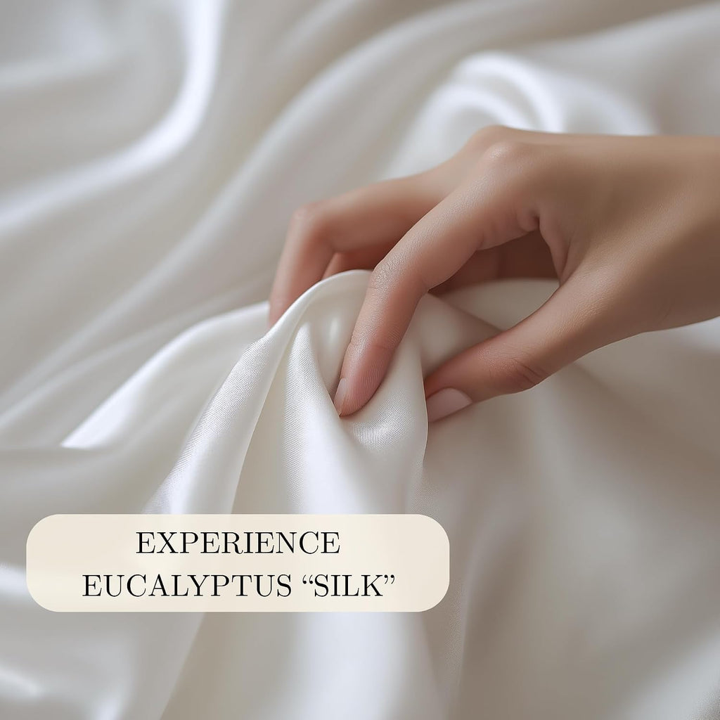 CASILVA Eucalyptus Sheets - Infused with Silver for Anti-Odor, Softer Than Silk Fibers, More Cooling Than Cotton - Perfect for Hot Sleepers & Sensitive Skin - 100% Tencel Lyocell - Full Sheet Set